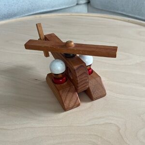 Vintage Wood Toy Helicopter